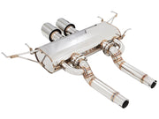 Premium exhaust system for 2011-2015 Cadillac CTS-V Coupe, featuring polished stainless steel and dual tips for enhanced performance.