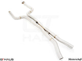 Chevrolet Camaro 2016+ full cat-back X-pipe with LSR mid resonator delete pipes, crafted from high-quality stainless steel.