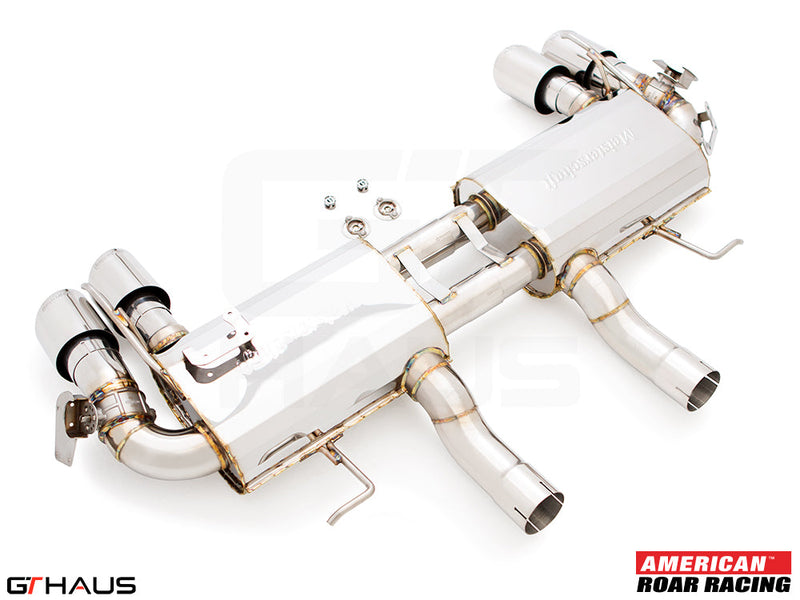 Premium performance exhaust system for 2016+ Chevrolet Camaro SS, featuring stainless steel construction and dual tips.