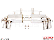 Premium performance exhaust system for 2016+ Chevrolet Camaro SS, featuring stainless steel construction and dual tips.