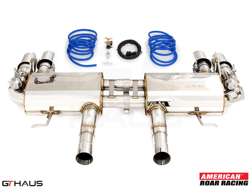 Premium exhaust system for 2016+ Chevrolet Camaro SS, featuring stainless steel construction and electronic valve control.
