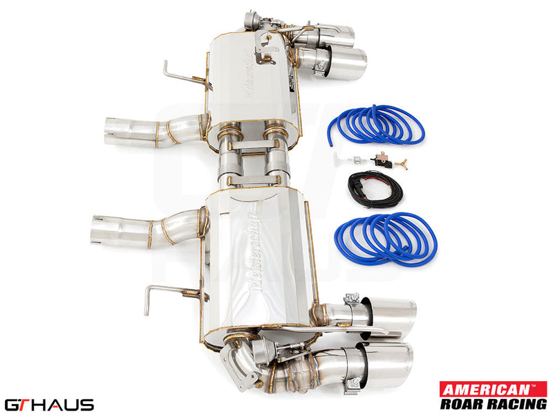 Premium exhaust system for 2017+ Chevrolet Camaro ZL1, featuring stainless steel construction and electronic valve control.
