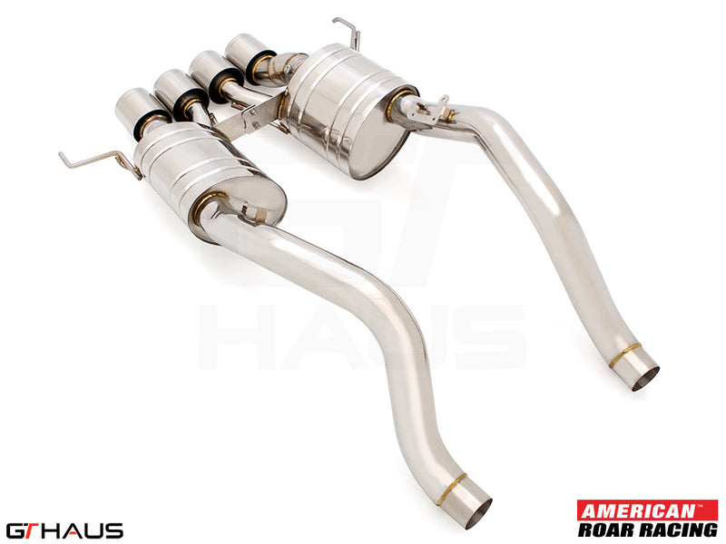 Premium performance exhaust system for Chevrolet Corvette C7 Stingray V8 coupe and convertible, featuring stainless steel construction.