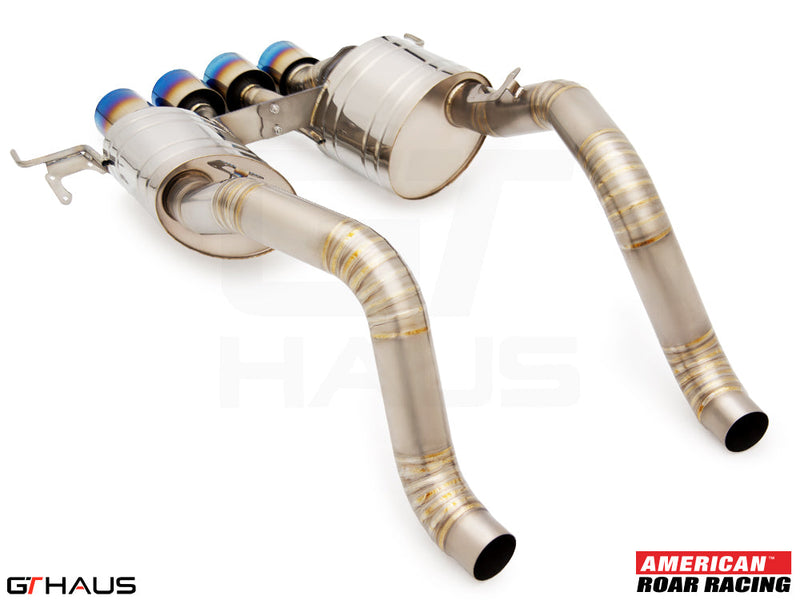 Premium exhaust system for Chevrolet Corvette C7 Stingray V8 coupe and convertible, featuring stainless steel construction and electronic valve control.
