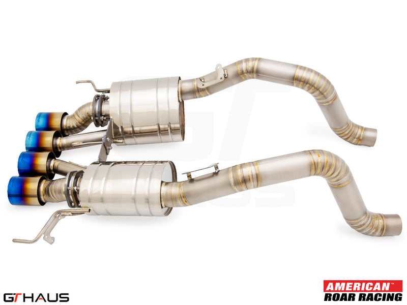 Premium performance exhaust system for Chevrolet Corvette C7 Stingray V8 coupe and convertible, featuring stainless steel construction.