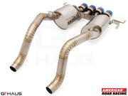 Premium performance exhaust system for 2015-2019 Chevrolet Corvette C7 Z06 V8, featuring stainless steel construction and blue-tipped tips.