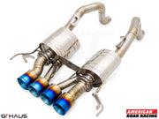 Premium exhaust system for 2019 Chevrolet Corvette C7 ZR1, featuring stainless steel construction and vibrant tips.
