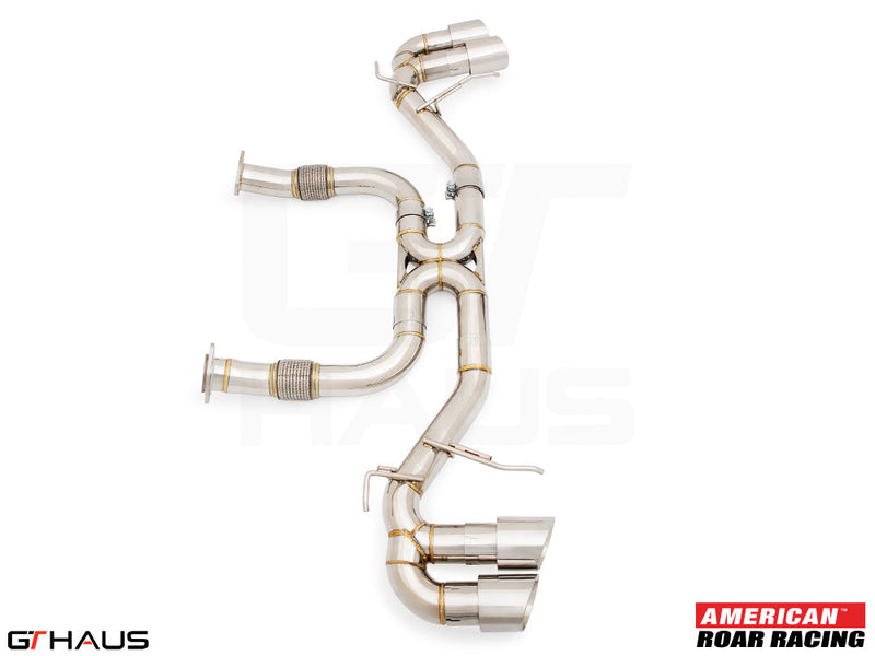 Premium stainless steel exhaust system for 2020+ Chevrolet Corvette C8 Stingray/E-Ray V8 Coupe and Convertible.