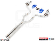 Premium performance exhaust system for 2012-2014 Chrysler 300C SRT8 with 6.4 HEMI V8, featuring stainless steel construction.