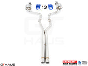 Premium performance exhaust system for Chrysler 300C SRT8 (2012-2014) featuring stainless steel construction and dual tips.