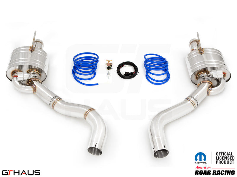 Premium performance exhaust system for Dodge Challenger DEMON/Redeye/Jail Break, featuring stainless steel construction and electronic valve control.