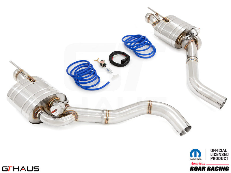 Premium performance exhaust system for Dodge Challenger DEMON/Redeye/Jail Break, featuring stainless steel construction and electronic valve control.