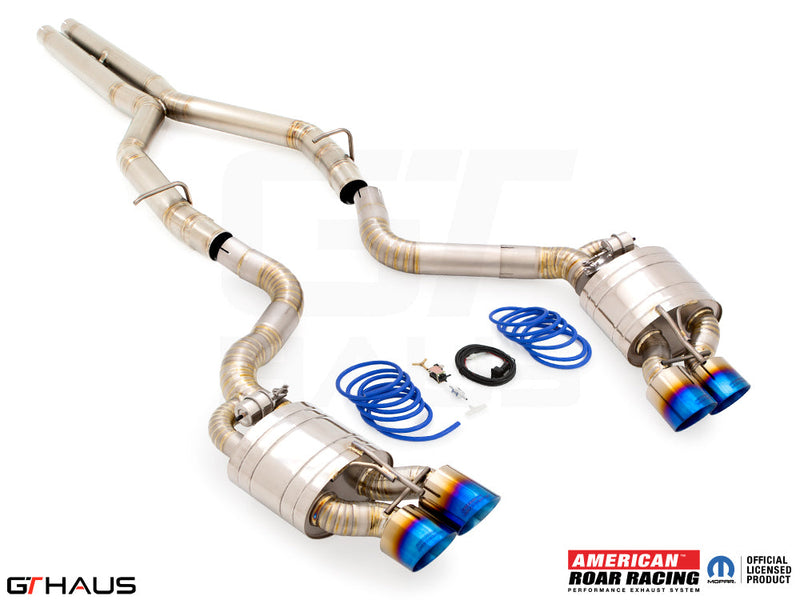 Premium performance exhaust system for Dodge Challenger DEMON/Redeye/Jail Break, featuring stainless steel construction and electronic valve control.