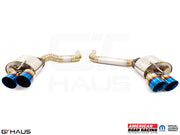 Premium performance exhaust system for Dodge Challenger DEMON/Redeye/Jail Break, featuring stainless steel and vibrant tips.
