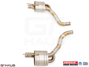 Premium performance exhaust system for Dodge Challenger DEMON, Redeye, and Jail Break models, featuring stainless steel construction.