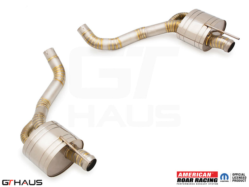 Premium exhaust system for Dodge Challenger DEMON, Redeye, and Jail Break models, enhancing performance and sound.