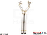 Premium catback X-pipe for 2015+ Dodge Challenger SRT8, Scat-pack, and Hellcat with factory control, featuring stainless steel construction.