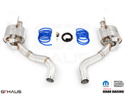 Premium performance exhaust system for Dodge Challenger SRT8, Scat-pack, and Hellcat 707, featuring stainless steel construction.