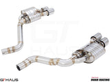 Premium performance exhaust system for Dodge Challenger SRT8, Scat-pack, and Hellcat 707, featuring stainless steel construction.