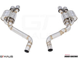 Premium performance exhaust system for Dodge Challenger SRT8, Scat-pack, and Hellcat 707, featuring stainless steel construction.