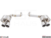 Premium performance exhaust system for Dodge Challenger SRT8, Scat-pack, and Hellcat 707, featuring polished tips.