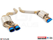 Premium performance exhaust system for Dodge Challenger SRT8, Scat-pack, and Hellcat 707, featuring stainless steel construction and dual tips.