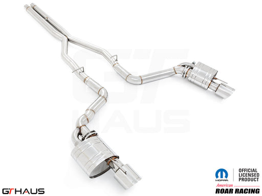 Premium performance exhaust system for Dodge Charger SRT8, Scat-pack, Hellcat 707, and Redeye models, featuring stainless steel construction.