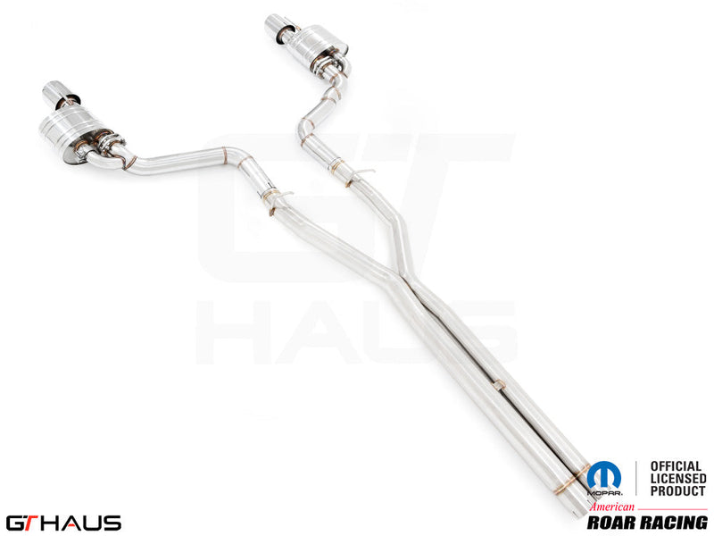 Premium performance exhaust system for Dodge Charger SRT8, Scat-pack, Hellcat 707, and Redeye models, featuring stainless steel construction.