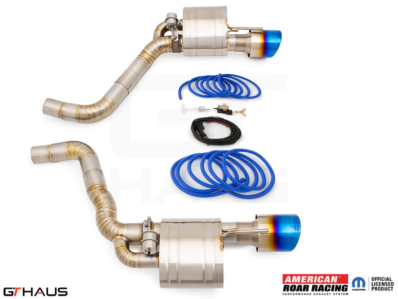 Premium performance exhaust system for Dodge Charger SRT8, Scat-pack, Hellcat 707, and Redeye, featuring electronic valve control.