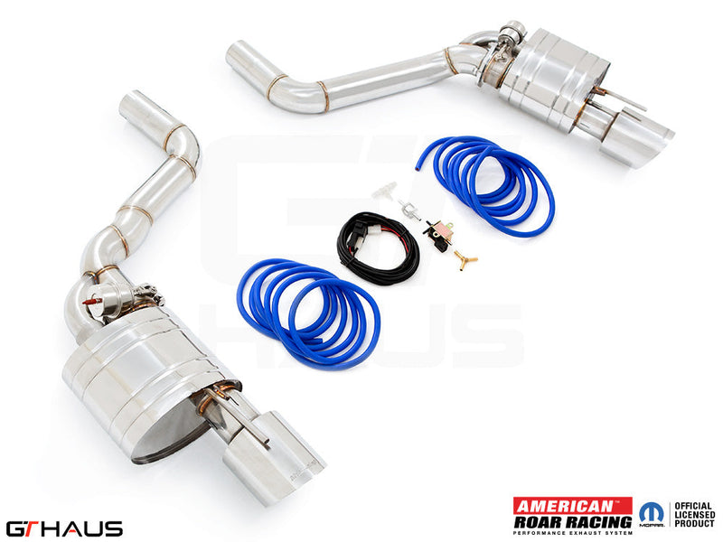 Premium performance exhaust system for 2006-2010 Dodge Charger SRT8 featuring stainless steel construction and electronic valve control.