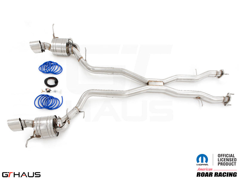 Premium exhaust system for 2021+ Dodge Durango Hellcat featuring stainless steel construction and electronic valve control.