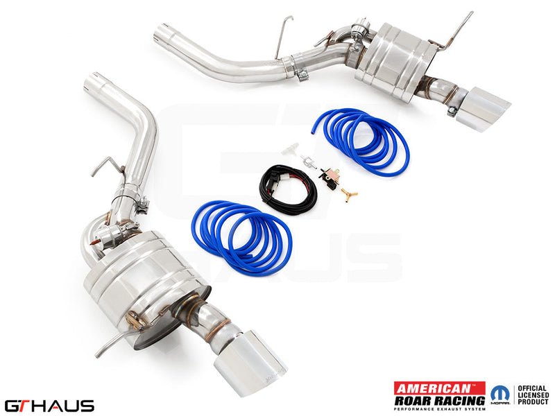 Premium performance exhaust system for 2021+ Dodge Durango Hellcat featuring stainless steel construction and electronic valve control.