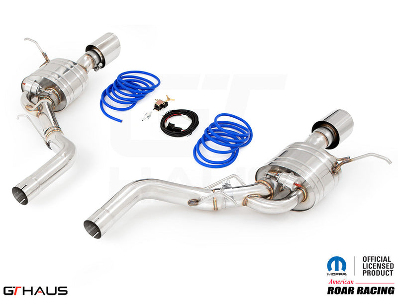 Premium exhaust system for 2021+ Dodge Durango Hellcat featuring T304 stainless steel and electronic valve control.