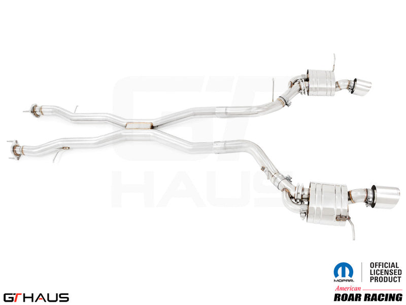 Premium exhaust system for 2021+ Dodge Durango Hellcat with 6.2L SC HEMI V8, featuring stainless steel construction.