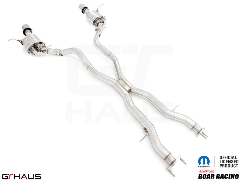 Premium performance exhaust system for 2021+ Dodge Durango Hellcat with 6.2L SC HEMI V8, featuring stainless steel construction.