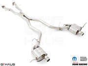 Premium stainless steel exhaust system for 2021+ Dodge Durango Hellcat with 6.2L SC HEMI V8, enhancing performance and sound.