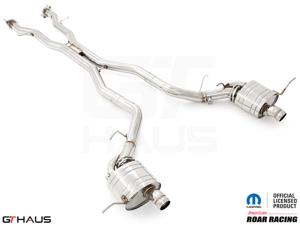 Premium stainless steel exhaust system for 2021+ Dodge Durango Hellcat with 6.2L SC HEMI V8, enhancing performance and sound.