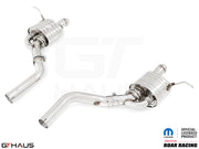 Premium performance exhaust system for 2021+ Dodge Durango Hellcat with 6.2L SC HEMI V8, featuring stainless steel construction.