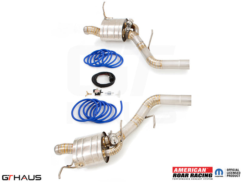 Premium performance exhaust system for 2021+ Dodge Durango Hellcat featuring stainless steel construction and electronic valve control.