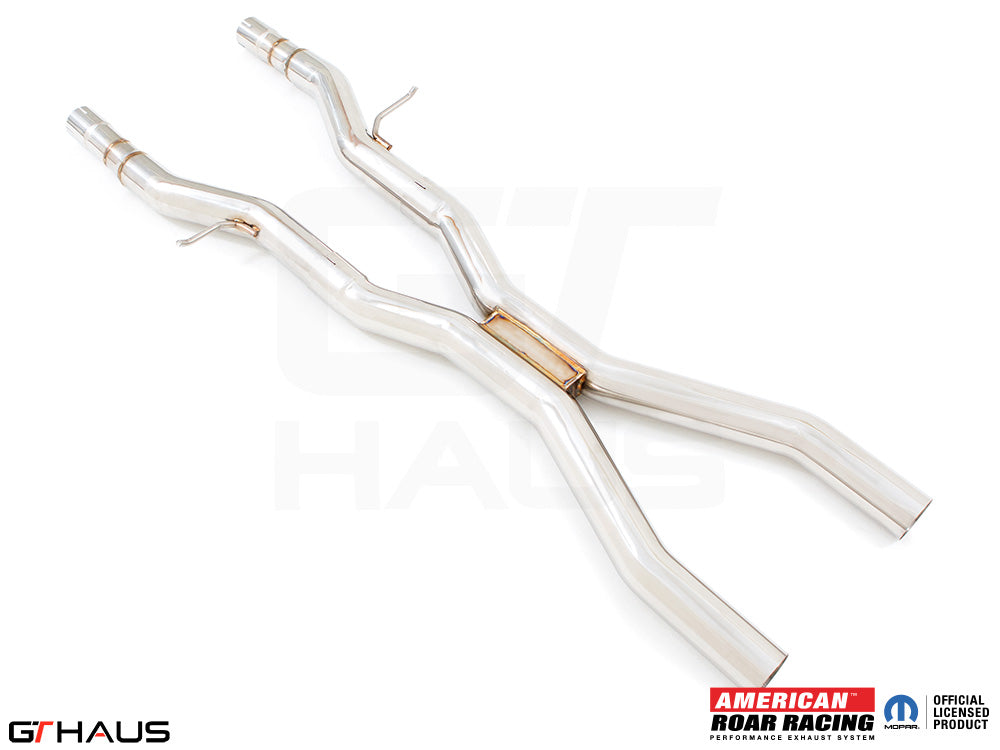 Stainless steel catback X-pipe resonator delete section for 2012+ Dodge Durango R/T with 5.7 HEMI V8. Enhanced exhaust performance.