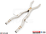 Stainless steel X-pipe resonator delete for 2012+ Dodge Durango R/T with 5.7 HEMI V8, enhancing exhaust performance.