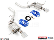 Premium performance exhaust system for 2012+ Dodge Durango R/T with 5.7 HEMI V8, featuring stainless steel construction.
