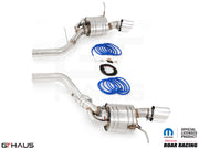 Premium performance exhaust system for 2012+ Dodge Durango R/T with 5.7 HEMI V8, featuring stainless steel construction.