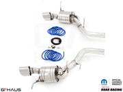 Premium performance exhaust system for 2012+ Dodge Durango R/T with 5.7 HEMI V8, featuring stainless steel construction.