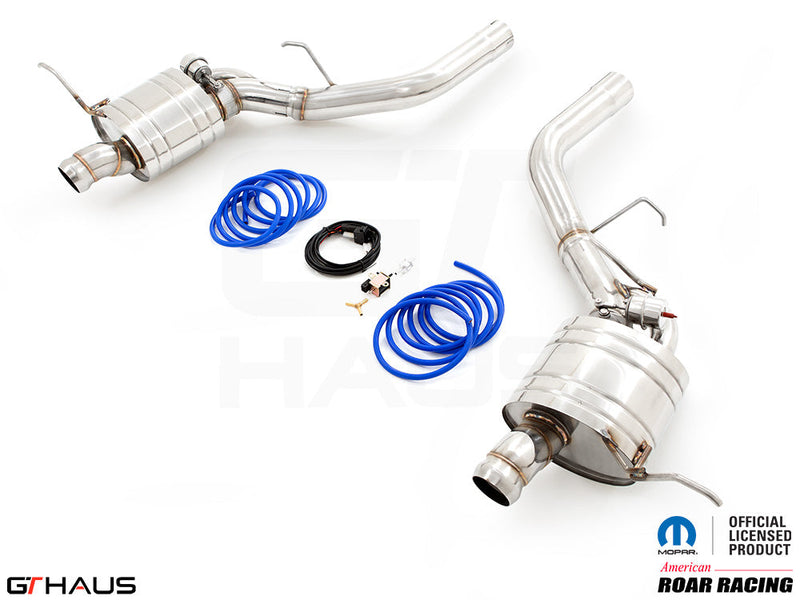Premium exhaust system for 2012+ Dodge Durango R/T with 5.7 HEMI V8, featuring stainless steel construction and performance components.