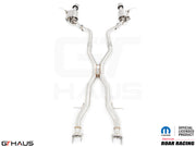 Premium performance exhaust system for 2012+ Dodge Durango R/T with 5.7 HEMI V8, featuring stainless steel construction.