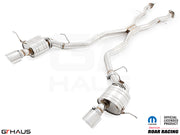 Premium performance exhaust system for 2012+ Dodge Durango R/T with 5.7 HEMI V8, featuring stainless steel construction.