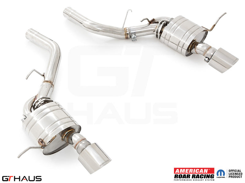 Premium performance exhaust system for 2012+ Dodge Durango R/T with 5.7 HEMI V8, featuring stainless steel construction.