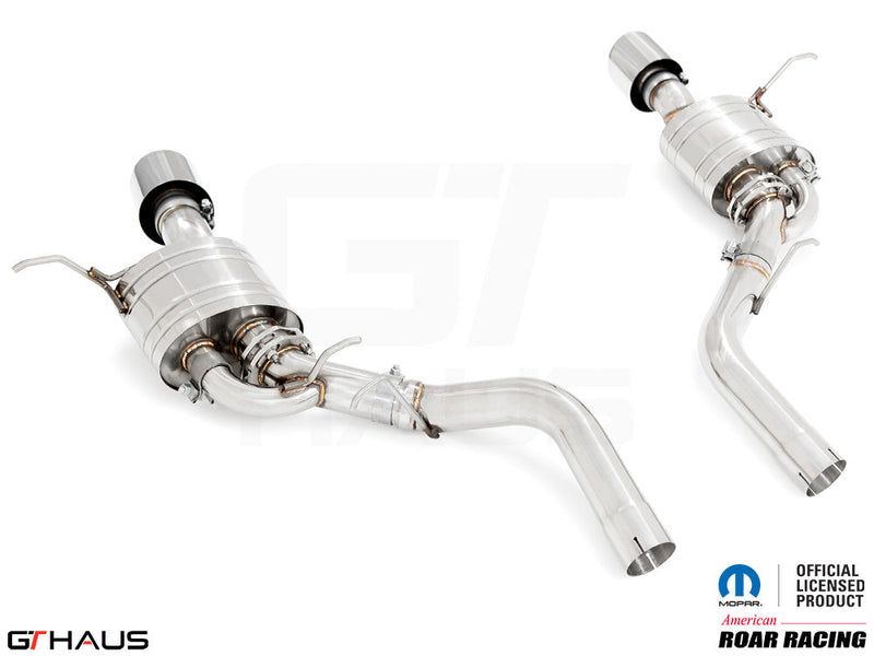 Premium performance exhaust system for 2012+ Dodge Durango R/T with 5.7 HEMI V8, featuring stainless steel construction.