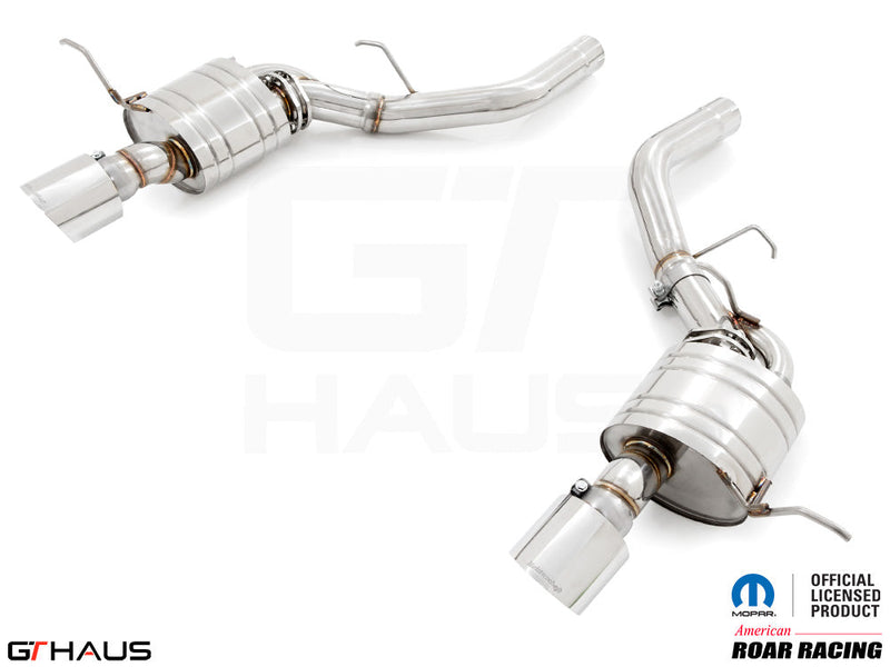 Premium performance exhaust system for 2012+ Dodge Durango R/T with 5.7 HEMI V8, featuring stainless steel construction.